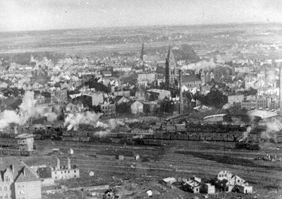 Аэрофотосъемка Инстербурга после боевых действий. 1945 г.